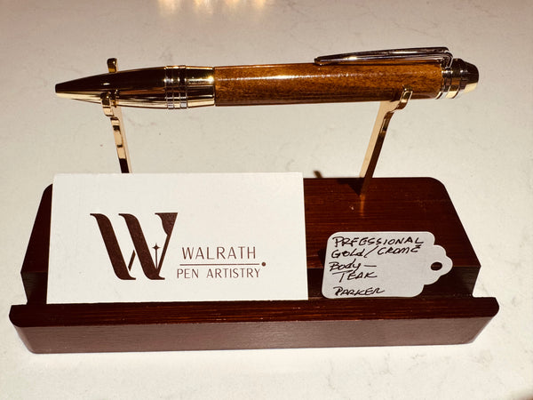 Professional gold/chrome body teak Parker pen