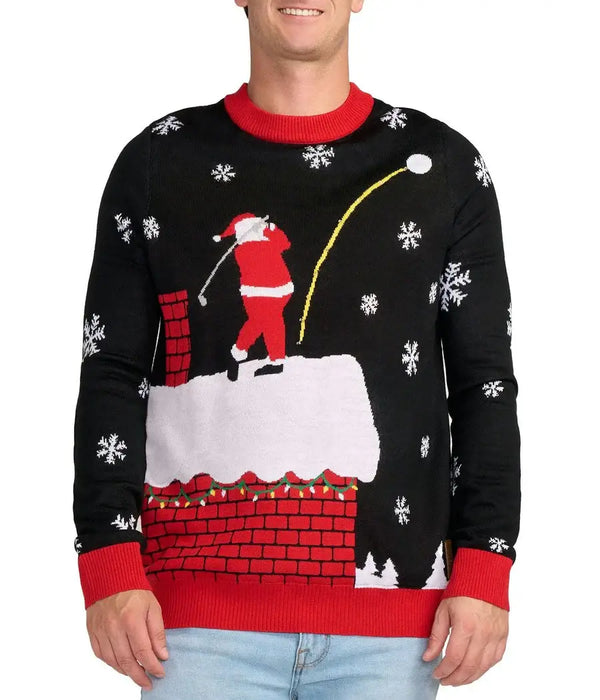 Santa Slice Light Up Sweater - Men's Funny Christmas Knit