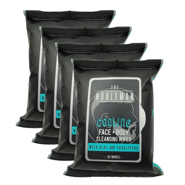 Men's Cooling Face + Body Cleansing Wipes - 30 Wipes
