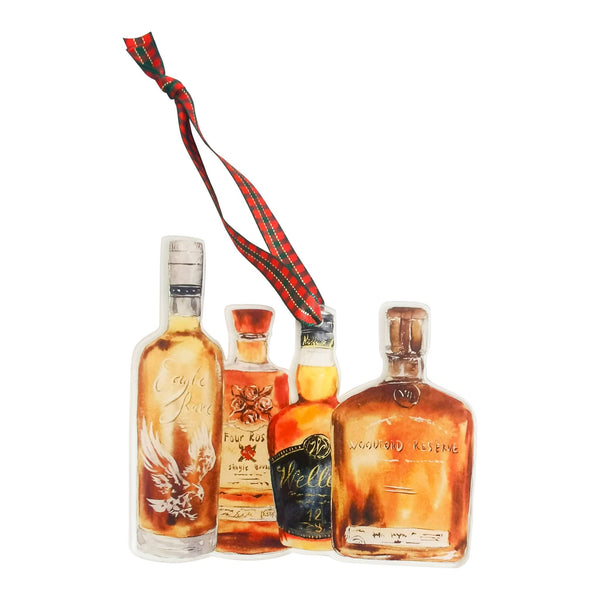 Bourbon Bottles Christmas Holiday Ornament- REVISED ACRYLIC