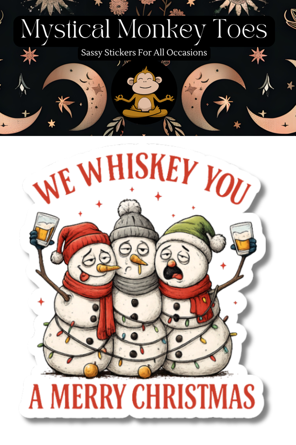 Funny Drunk Snowmen Vinyl Sticker