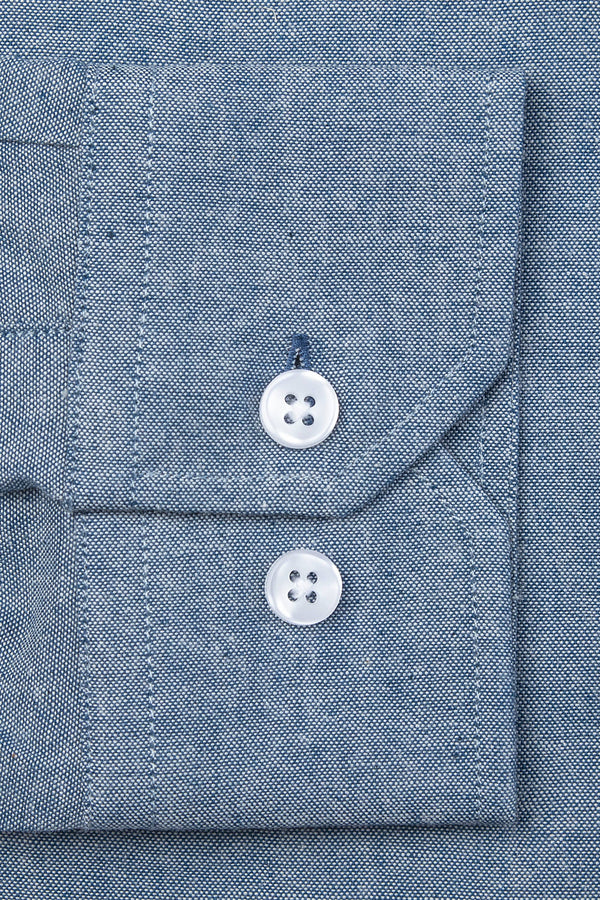 Lucas Casual Untuckable Slim Fit Dress Shirt Blue Alynn