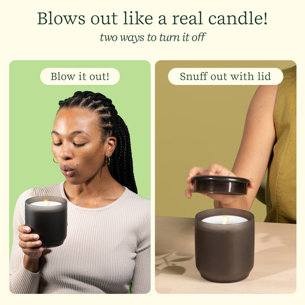 Flameless Candle Diffuser - Frosted Glass (Charcoal)