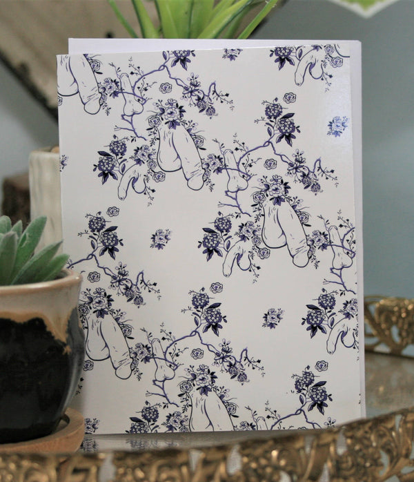 Floral Penis Greeting Card