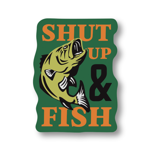 Shut Up & Fish Sticker - Closeout | Funatic