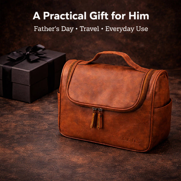 GENTS Beard Care Kit for Men with Faux Leather Travel Bag