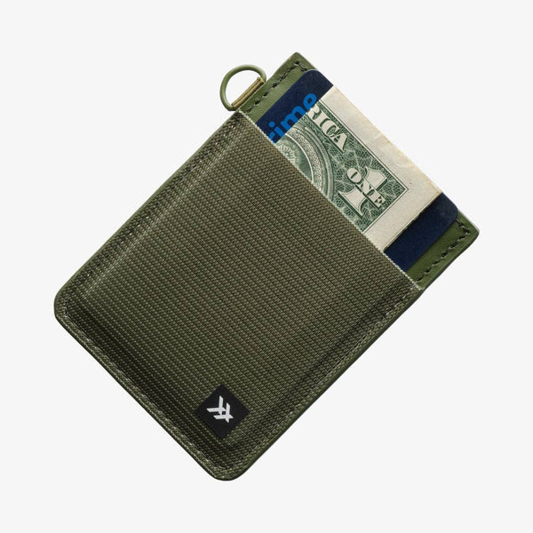 Olive - Vertical Leather Wallet