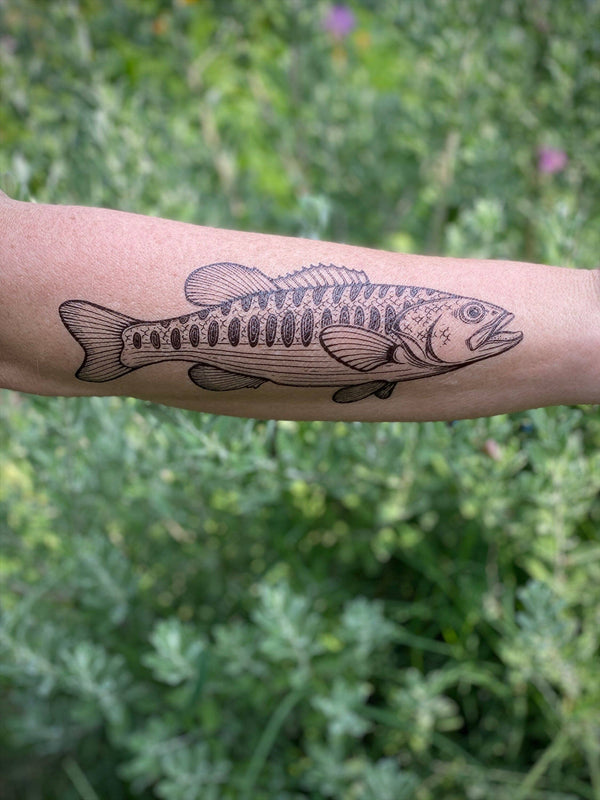 Bass Fish Temporary Tattoo