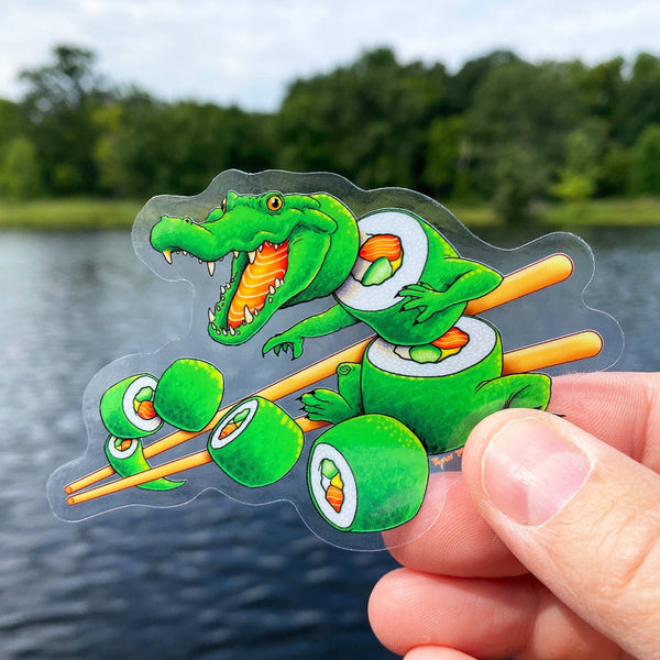 CLEAR STICKER: Gator Sushi Roll