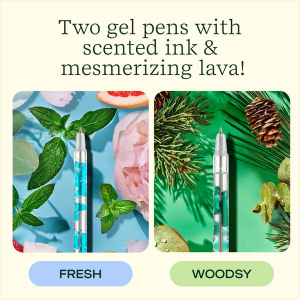 Scented Lava Pen Set - 2-pack (Blue/Green)