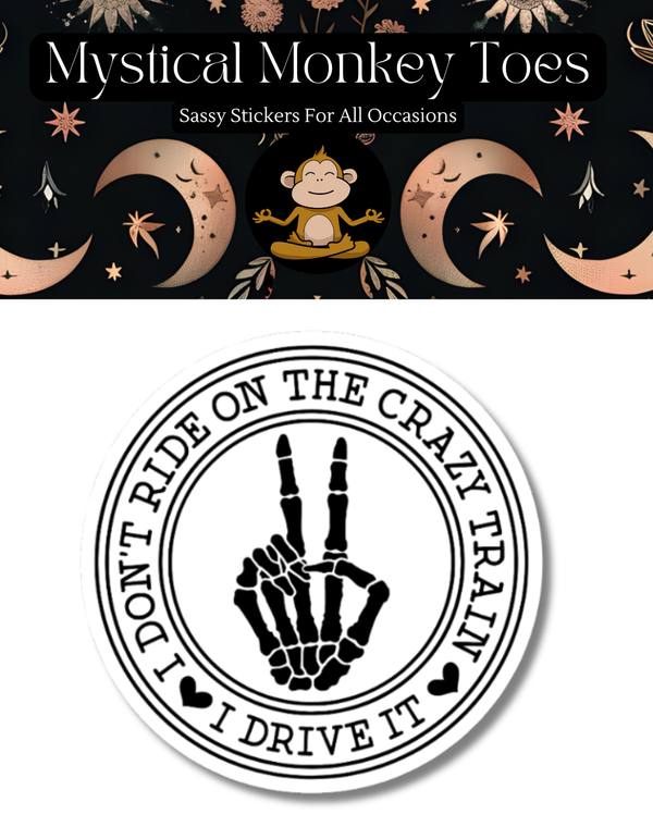 Funny Crazy Train Vinyl Sticker