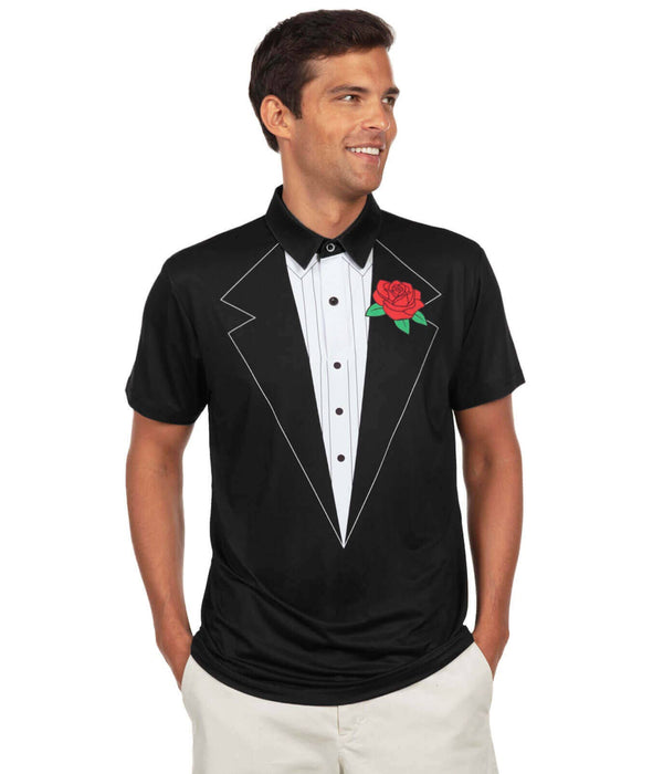 Tuxedo Men's Golf Shirt - Unique Bachelor Party Golf Polo