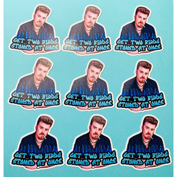 Trailer Park Boys Ricky Sticker | Get Two Birds Stoned
