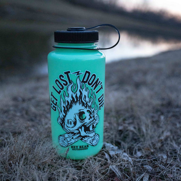 Get Lost - Don't Die Glow Green Nalgene 32oz Water Bottle