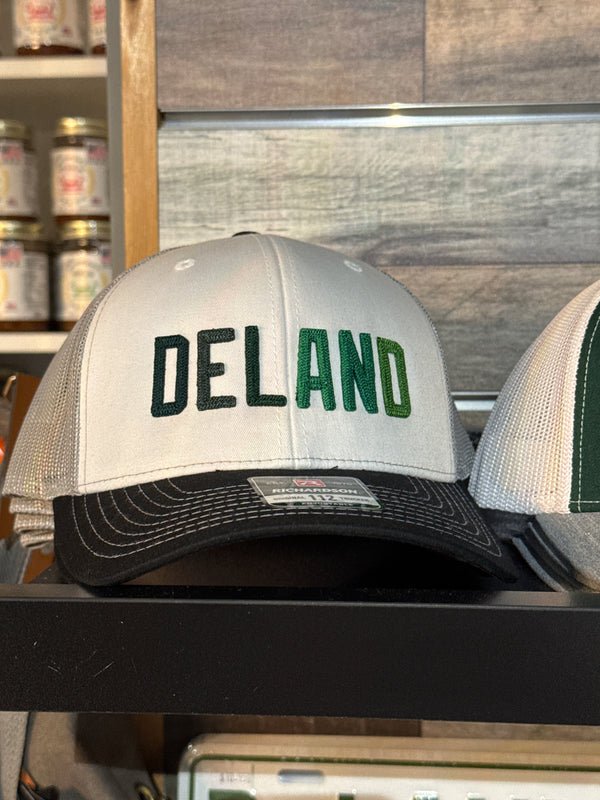 Vintage Deland saddle, stitch fade, black aluminum white