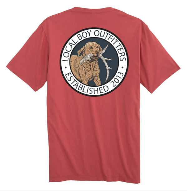 Local Boy Antler Retrieve SS Tee, Brick