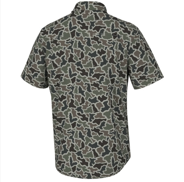 Local Boy Lowcountry Button Down, Dog and Moon Camo