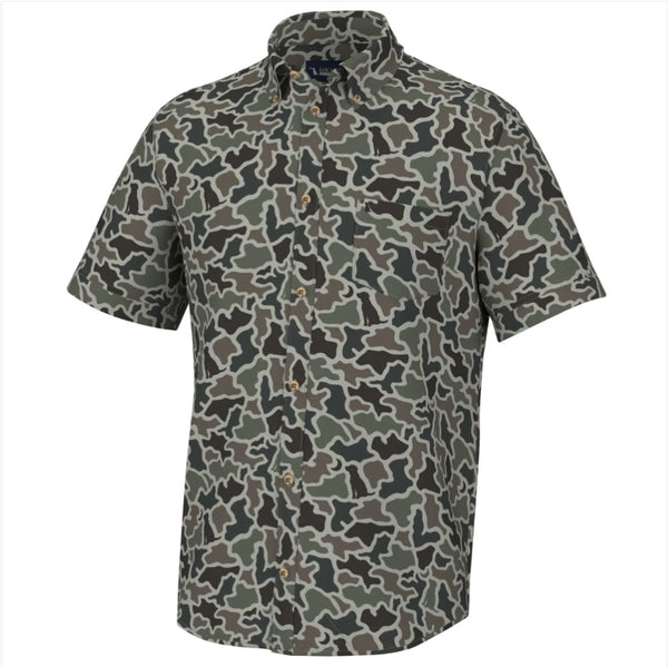Local Boy Lowcountry Button Down, Dog and Moon Camo