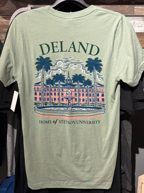 Vintage DeLand Stetson fountain shirt light green