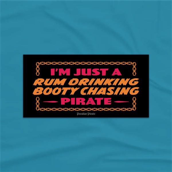 Peculiar Pirate Rum Drinking, Booty Chasing Pirate Bumper Sticker