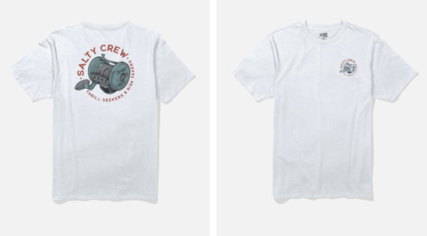 Salty crew reel good ss tee white