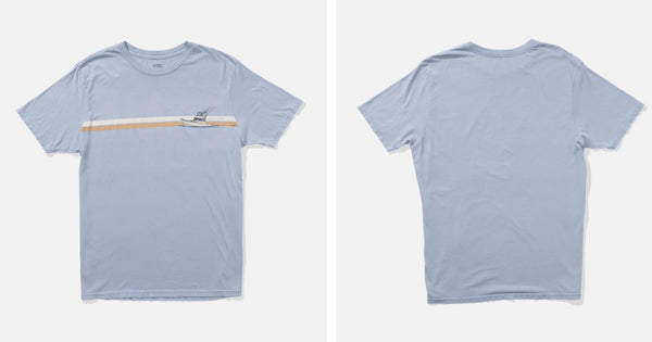Salty crew water line ss tee blue fog