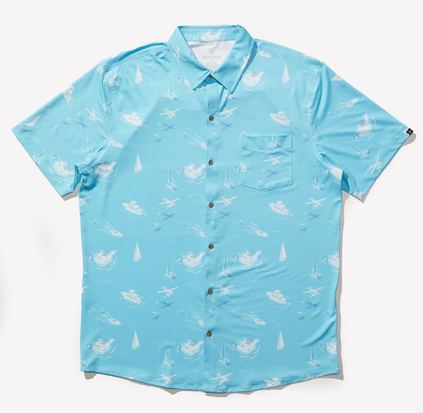 Shaka Kai smuggler woven ss button down