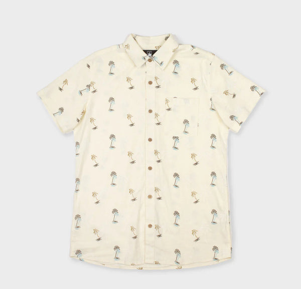 Flomotion Retro Palms Hemp Linen Woven shirt