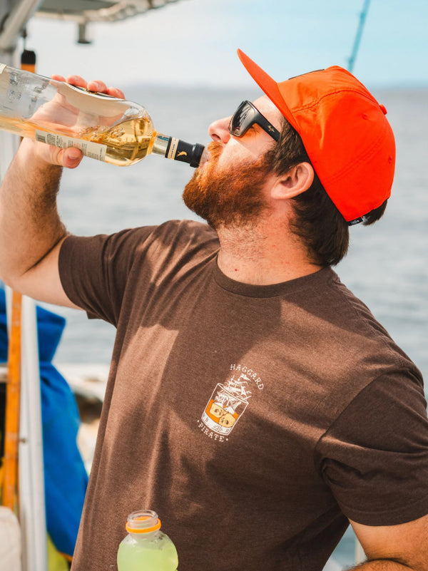 Haggard Pirate loose lips tee espresso heather