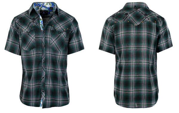 Rock roll n soul green on black short sleeve