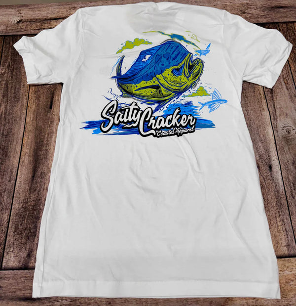 Salty cracker fish dolphin graphic shirt