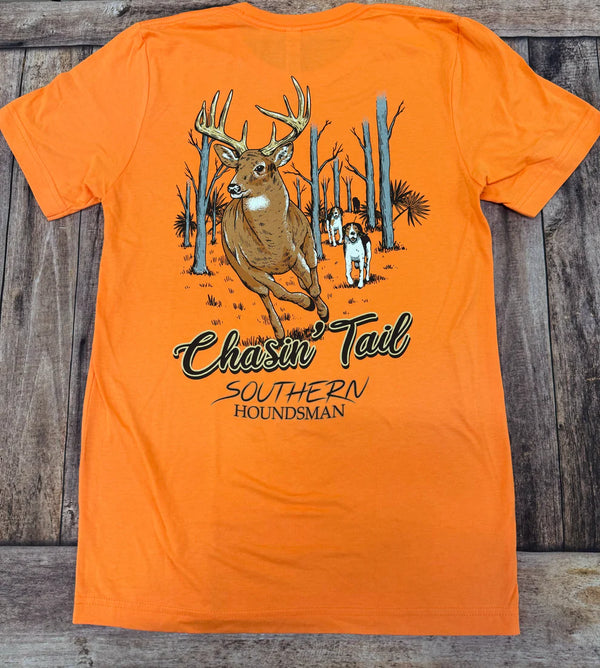 Southern houndsman Swamp cracker orange hunting running deer graphic shirt
