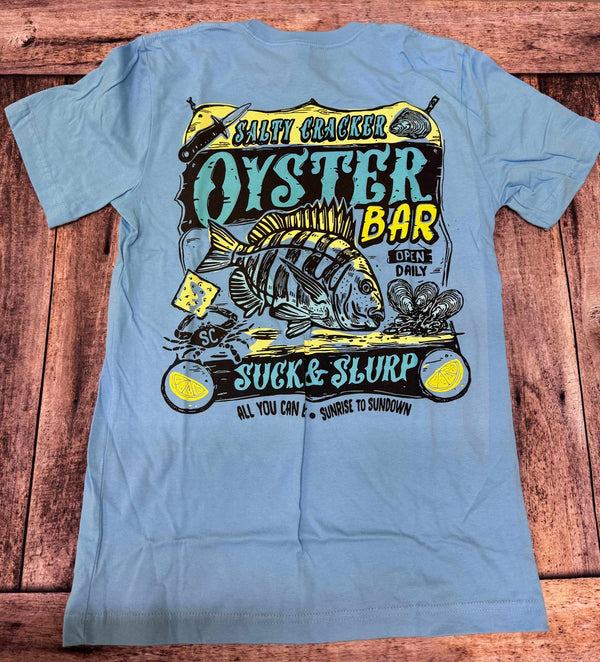 Salty cracker oyster bar graphic shirt