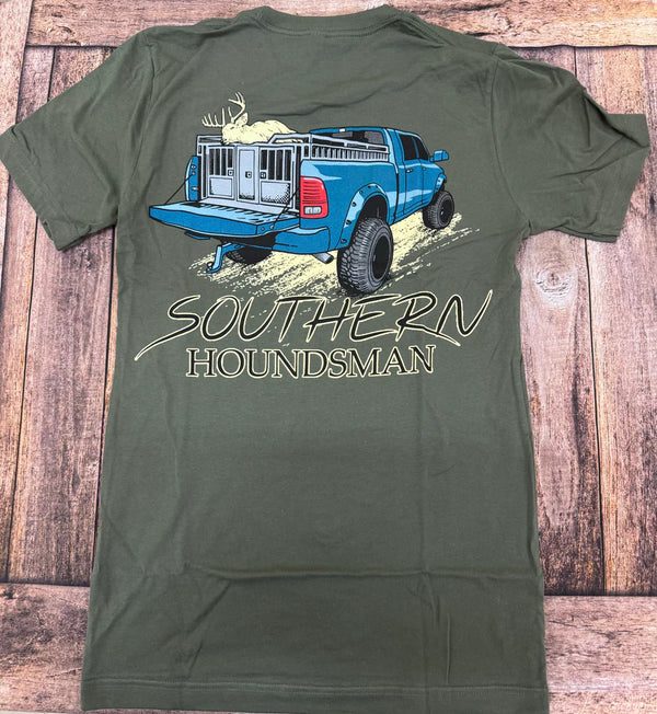 Southern houndsman deer in truck graphic shirt