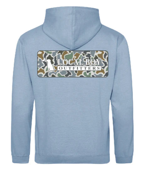 Local boy Localflage Bluff Plate Cotton sky blue hoodie