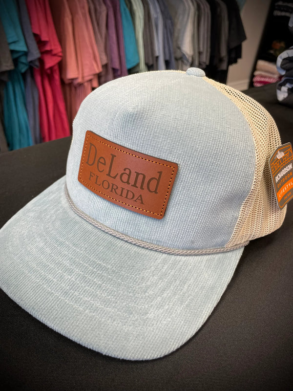 Vintage Deland, leather trout, Dale hat, light, blue sand