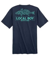 Local boy Redfish Lures china blue SS tee