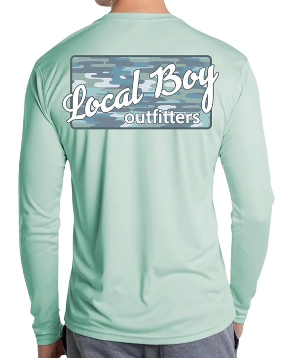 Local Boy Seagrass Blue Bayou Plate Performance Shirt