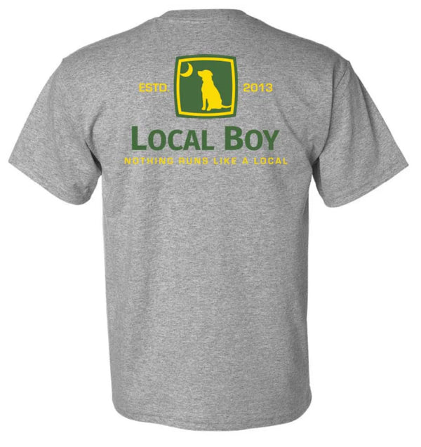 Local boy Local Tractor Oxford gray tee