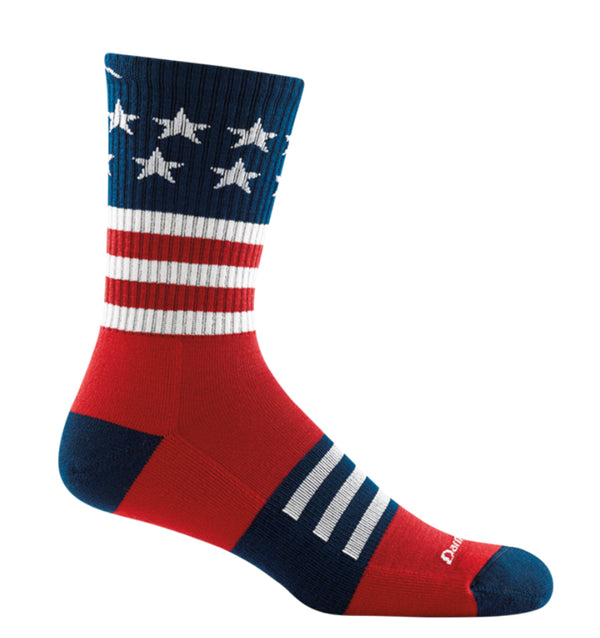Darn Tough Hike/Trek lightweight w/ cushion micro crew Stars and Stripes 1976 socks