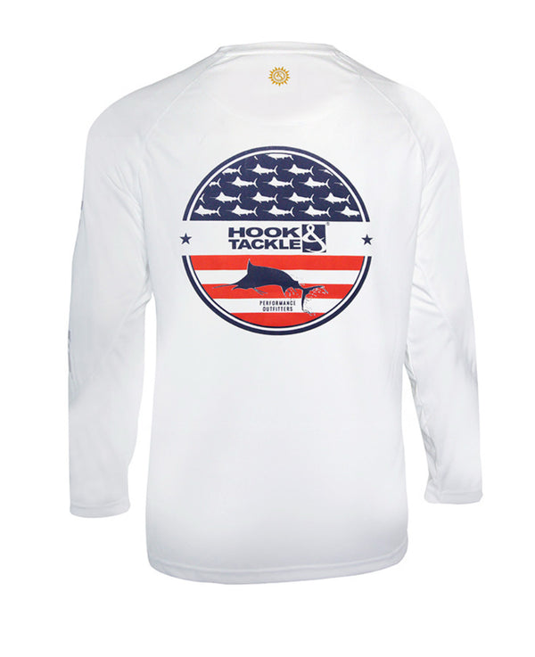 Hook & tackle Fins&stripes fishing shirt ls white