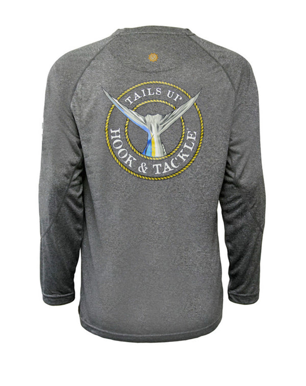 Hook & tackle Tails up fishing shirt ls charcoal heather