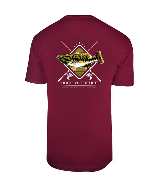 Hook & Tackle bass rods maroon shirt