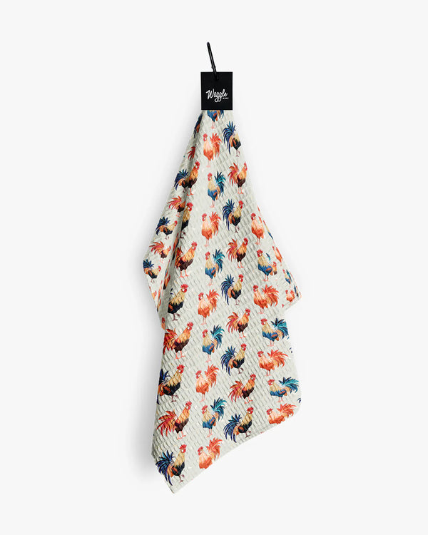 Waggle Golf Cocky rooster magnetic golf towel