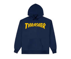 Thrasher cover logo hoodie navy