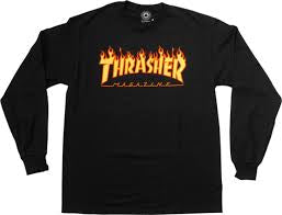 Thrasher flames ls black/yel