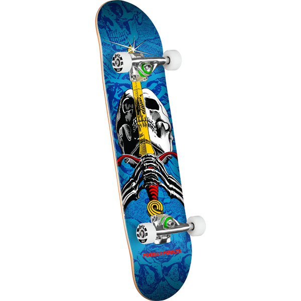Powell school and sword and skull complete skateboard 7.5