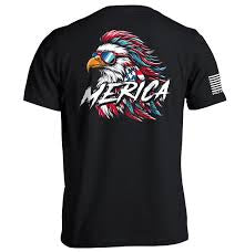 Shield republic Merica mullet eagle tee black