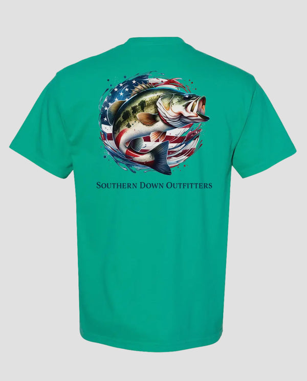 Southern down outfitters American bass tee