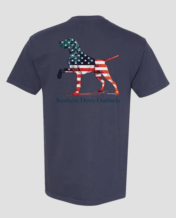 Southern down outfitters Star spangled dog ss tee